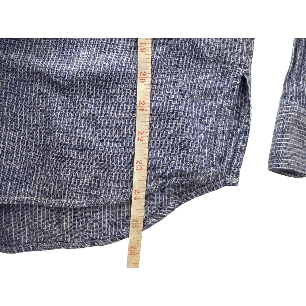 RAILS Shirt Womens Large Blue Sydney Button Up Long Sleeve Career Linen Blend - Picture 7 of 9